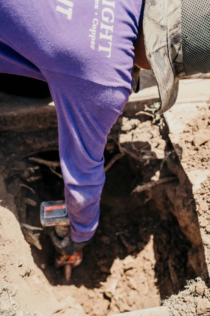 Pipe It Right plumber performing an underground repair