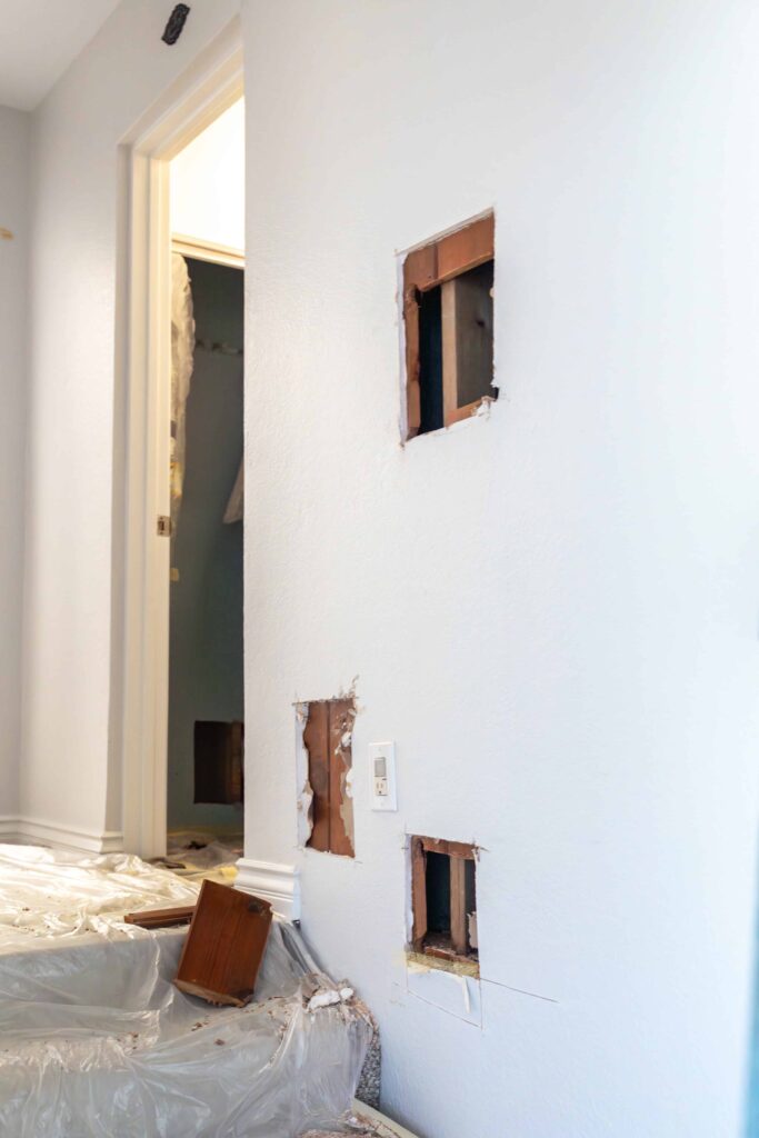 Wall patches for a residential repipe done by Pipe It Right Plumbing