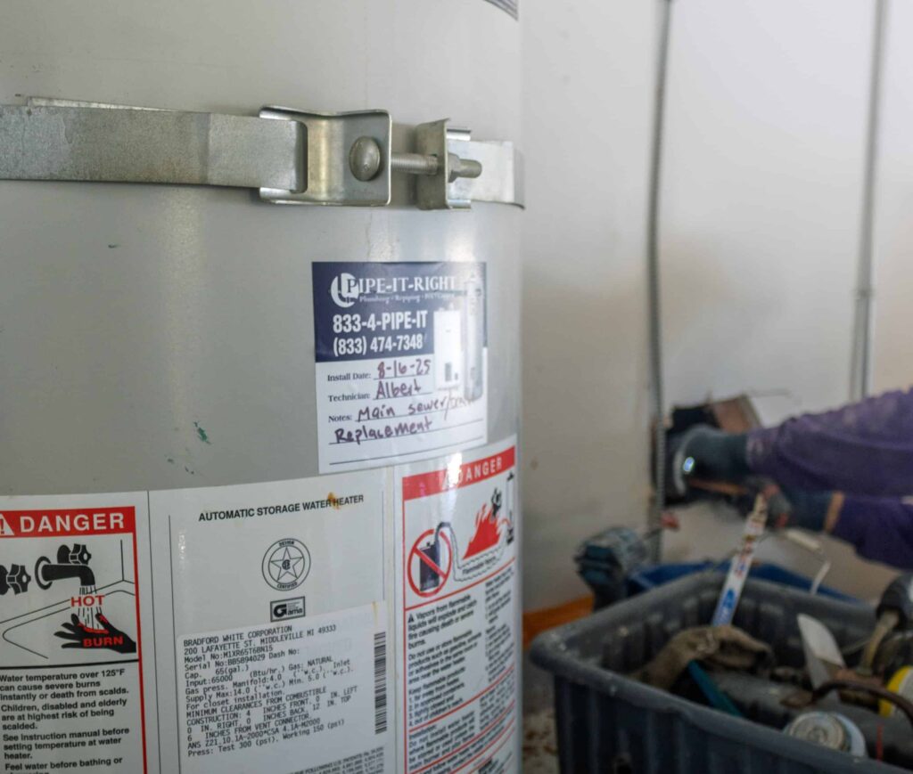 Water heater replacement completed by Albert from Pipe It Right Plumbing