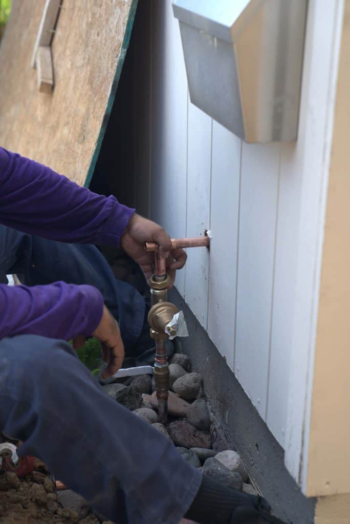 Copper pipe connection to a hose water spout done by Pipe-It-Right