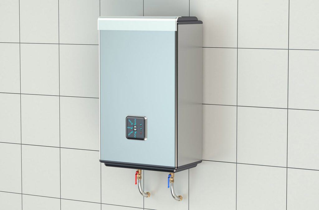 automatic water heater isolated on white background