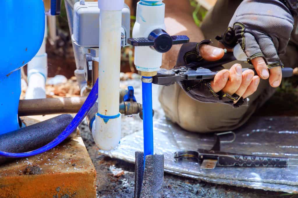 New pipe being connected to water supply