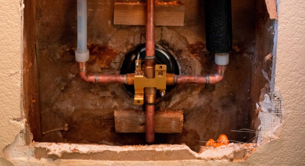Copper repiping with open wall